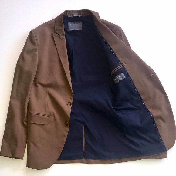 ZARA Man Camel Brown 2 Piece Suit Set